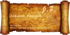 Jakubek Paszkál névjegykártya